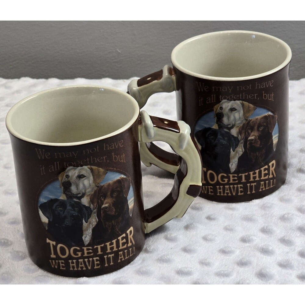 Wild Wings Together We Have It All Coffee Mug Set Trio Lab Retrievers Lot 2 Cups